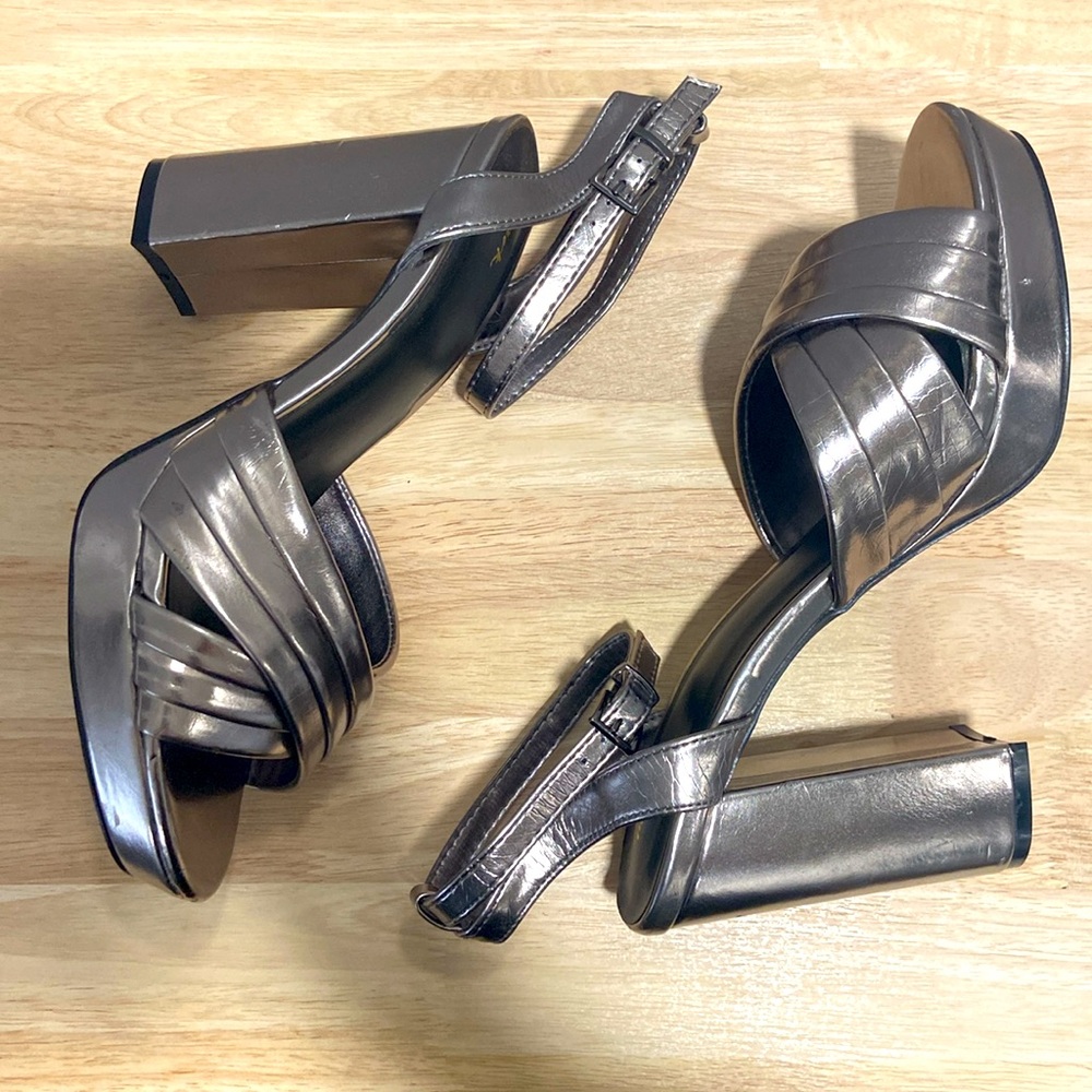 Avon mark.  Metallic Open Toe Heel Sandal
